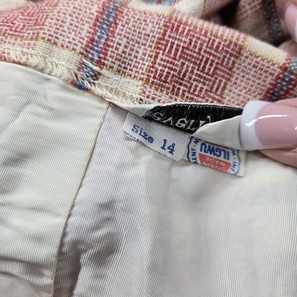 Vintage Beverly Paige Plaid Maxi Skirt Sz 14* Multicolor Union Made Preppy READ - Picture 9 of 13